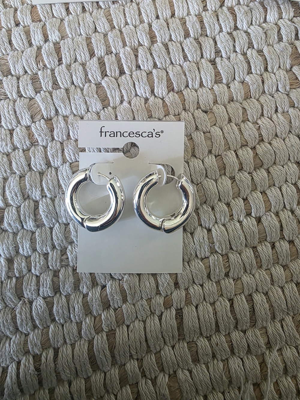 Francesca's Collections Polished Silver Chunky Hoop Earrings